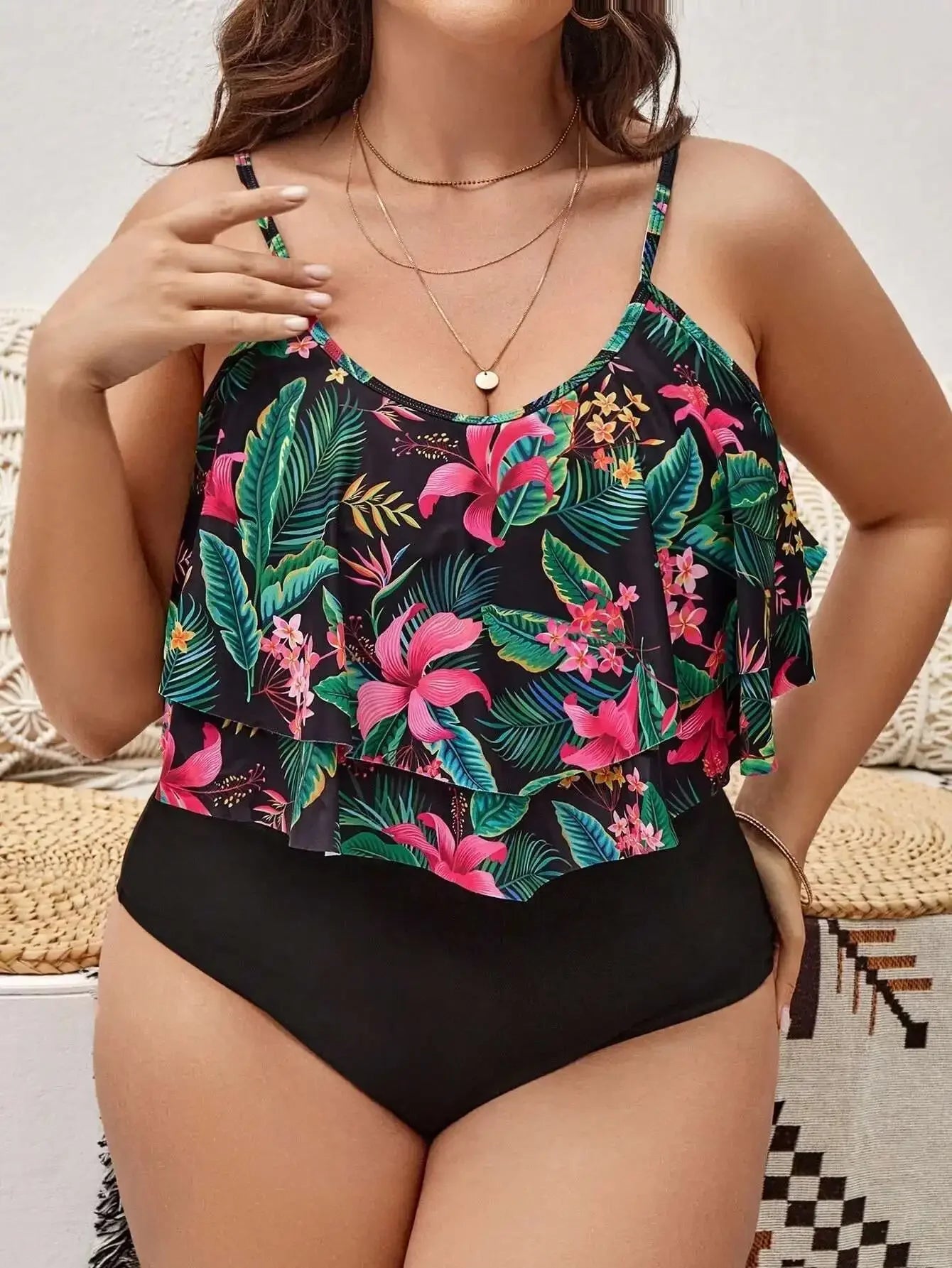 Hot Selling Plus Size Split Swimsuit – Elegant Women’s Bikini with High Waist and Backless Design