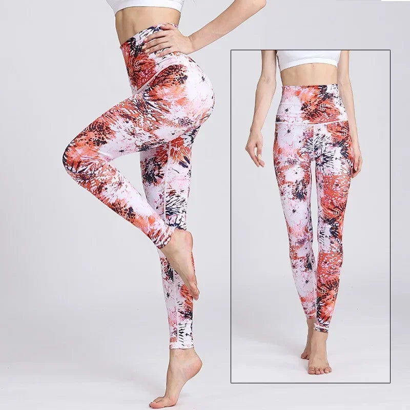 Floral Design Tummy Control Women’s High Waist Yoga Leggings