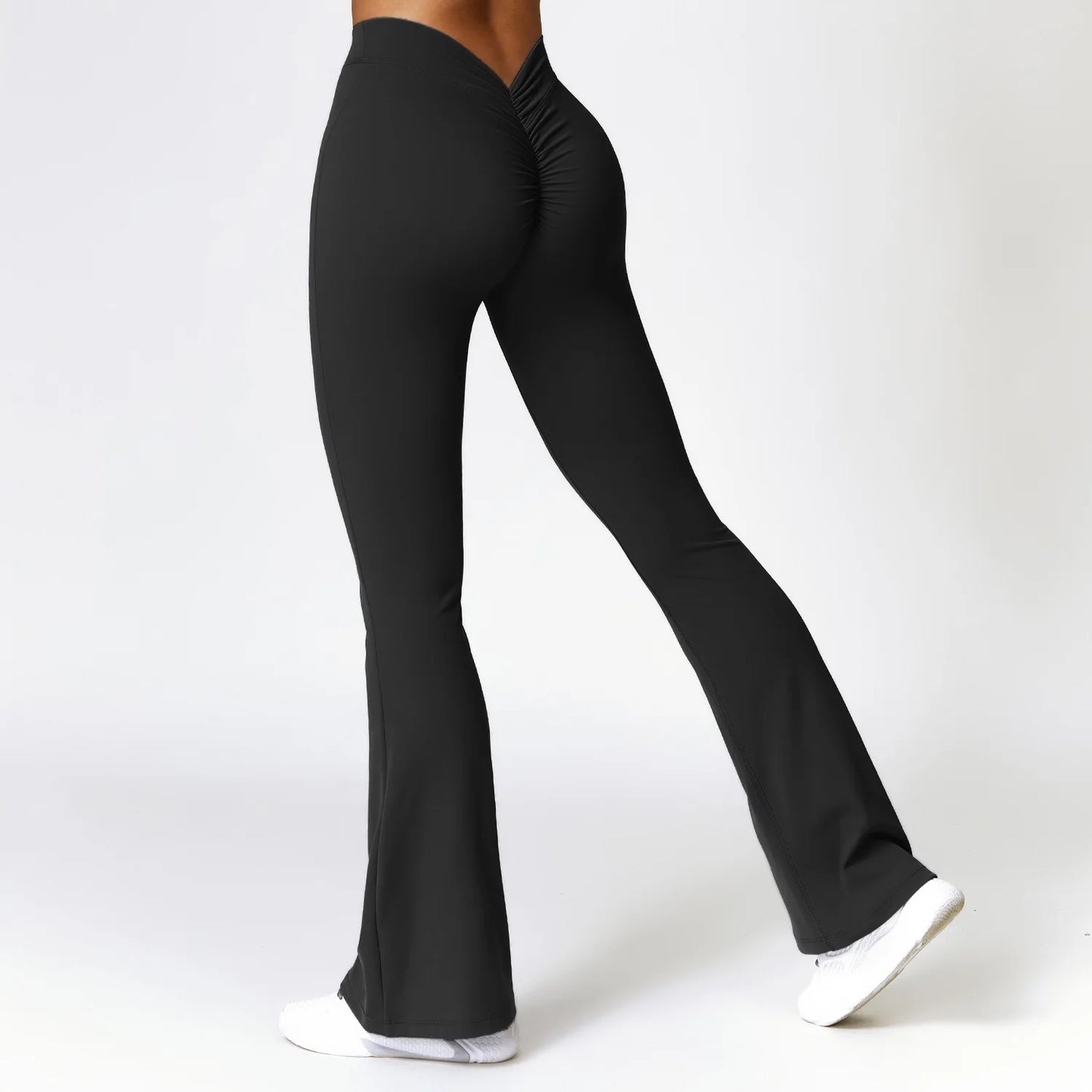 TikTok Viral Leggings – V-Shaped Hip High Waist Flared Yoga Pants for Women