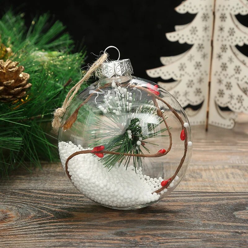 Christmas Tree Acrylic Plastic Ellipse Pendant Ball