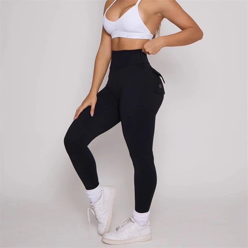 TikTok Viral Leggings – Women’s High Waist Booty-Lifting Tights with Pockets