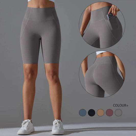 Women's High Waisted Biker Shorts with Pockets – Ideal for Gym, Yoga, and Everyday Wear