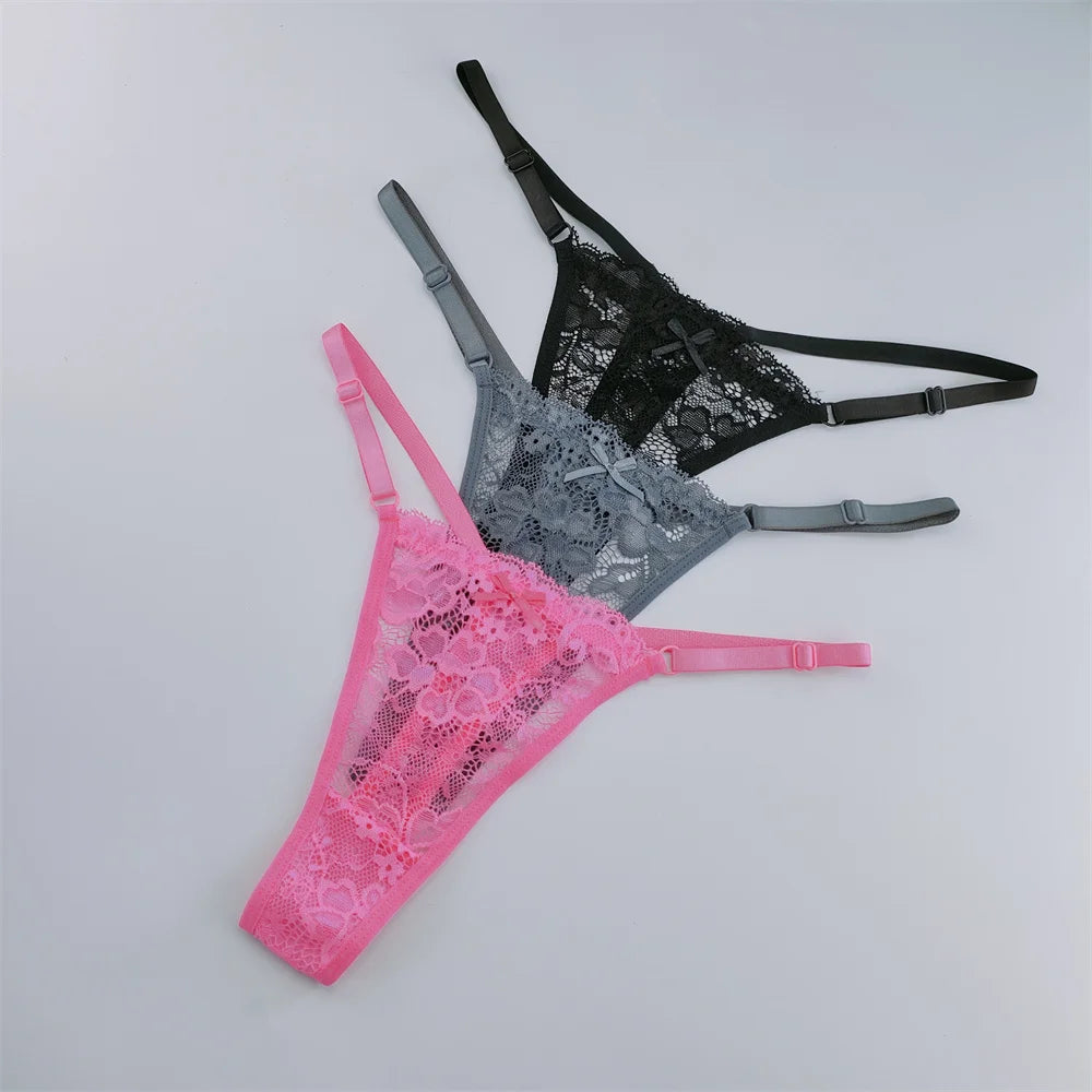 Transparent Low Waist G-String Lace Thongs Panties for Women