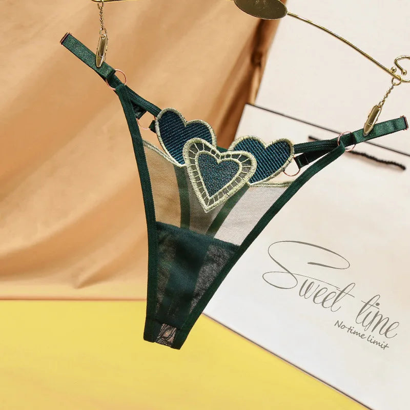 Comfortable Women's Sheer Embroidery Thongs