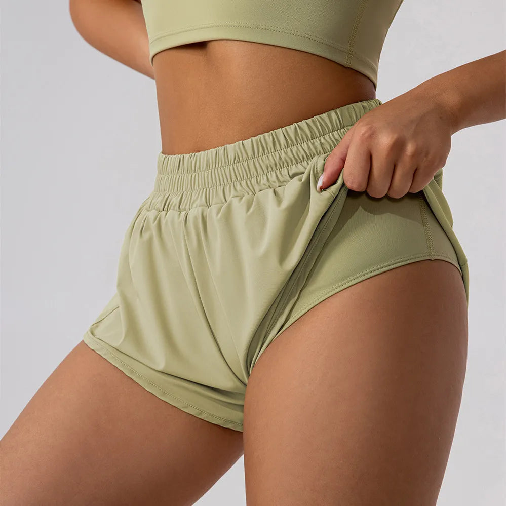 2PCS Women’s Yoga Set with Sport Bra and Mini Shorts - Ideal for Gym & Running