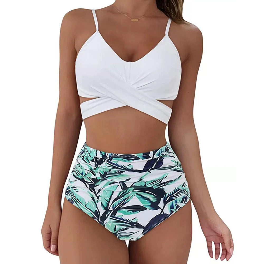 12 Colors Women’s Slim High Waisted Bikini Set