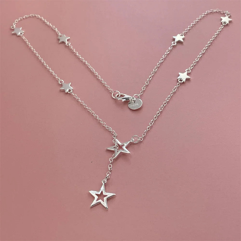 925 Sterling Silver Starfish Heart Pendant Necklace