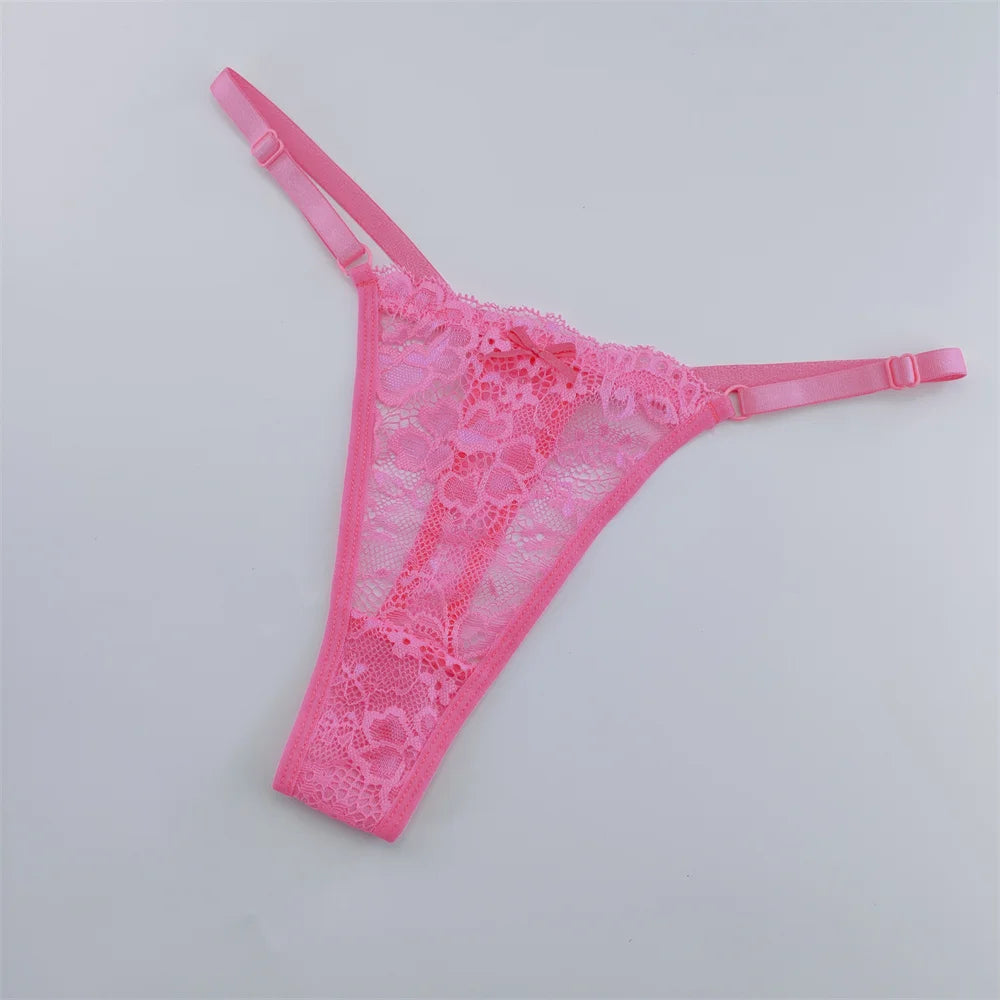 Transparent Low Waist G-String Lace Thongs Panties for Women