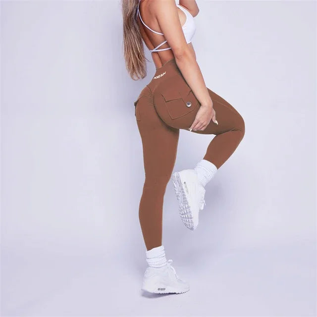 TikTok Viral Leggings – Women’s High Waist Booty-Lifting Tights with Pockets