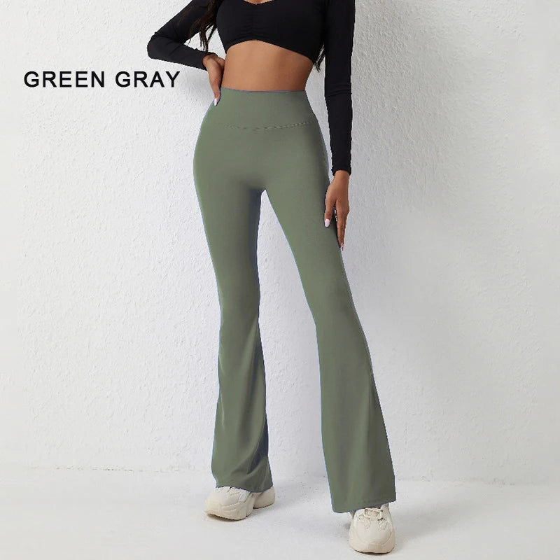 High Waist Butt Lifting Yoga Flared Pants – Tummy Control & Booty Enhancing Fit
