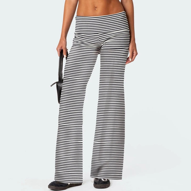 Casual TikTok Viral Wide Leg Sweatpants for Women – Low Rise Flare Lounge Yoga Pants