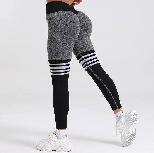 Women’s Butt Lifting V Back Seamless Gym Leggings – Tummy Control, High Waist, Squat-Proof Fit