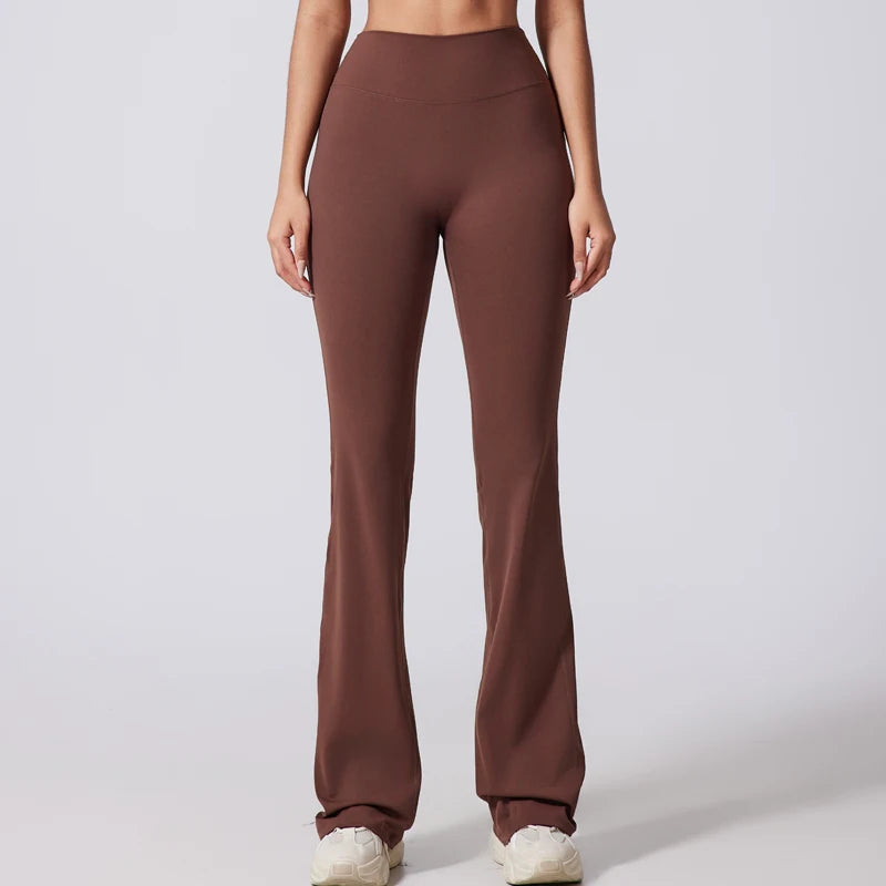 Women's Hip lifting flared pants high waisted yoga fitness pants sports micro flared yoga pants wide leg pants