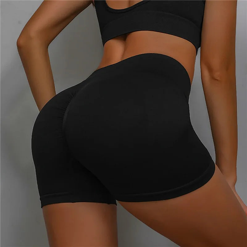 High Waist Short Tights Woman Push Up Leggings Seamless Fitness Workout Running Scrunch Shorts Yoga Pants Summer Gym Wear