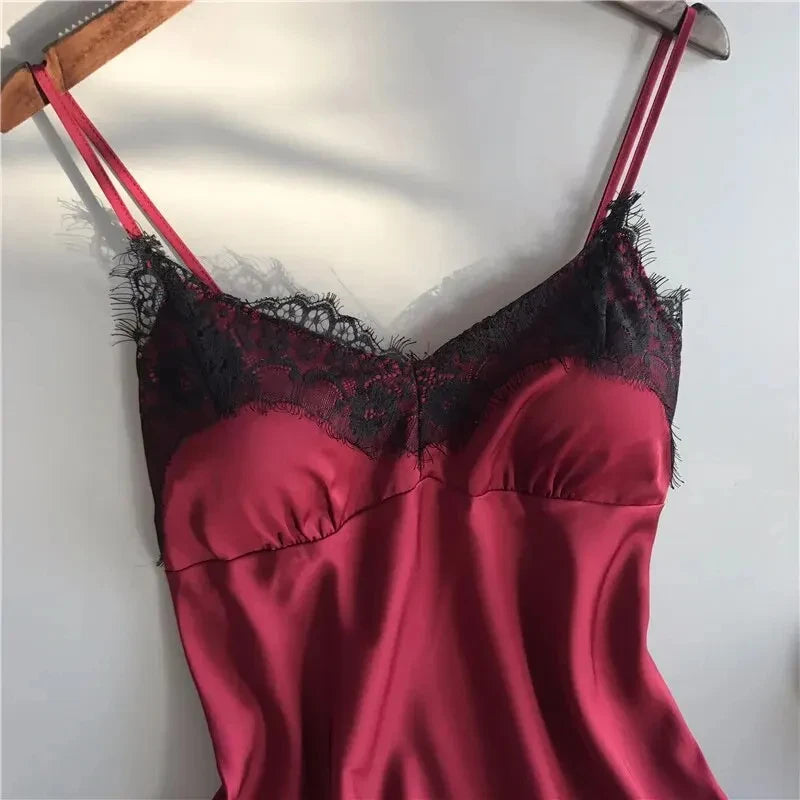 V-Neck Lace Nightgown with Bowknot and Sleep Shorts for Everyday Comfort