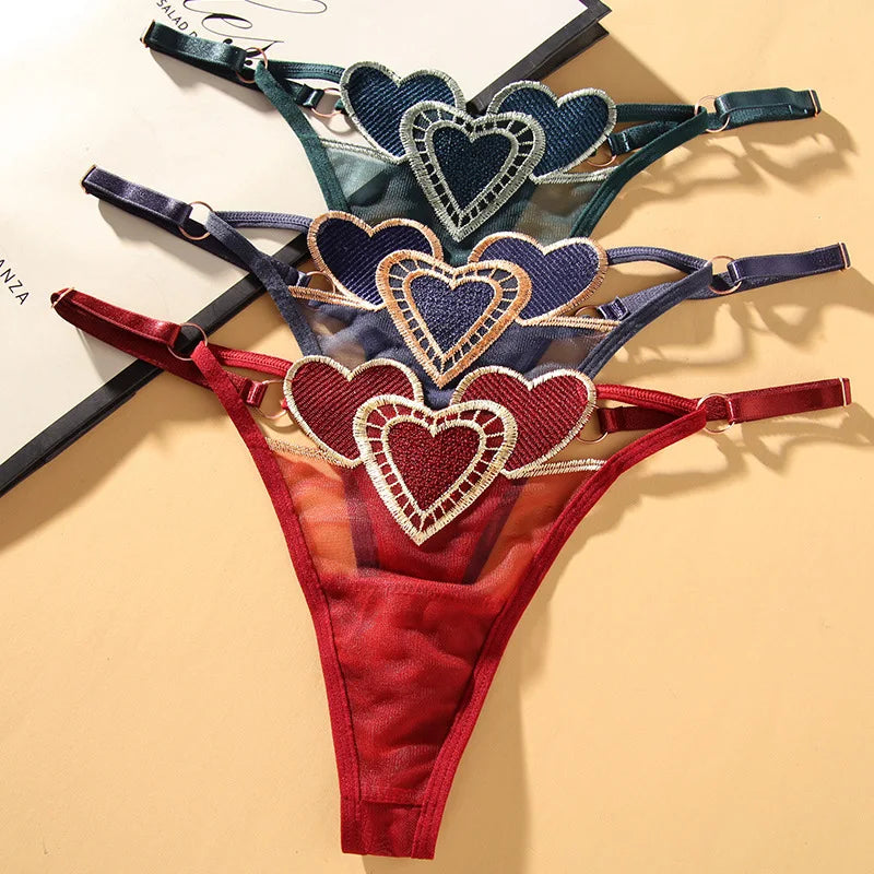 Comfortable Women's Sheer Embroidery Thongs