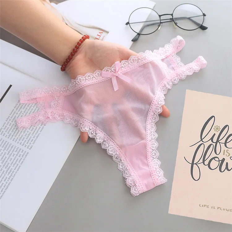 Summer Thin Panties Sexy Hollow Out Sheer See Through Panties