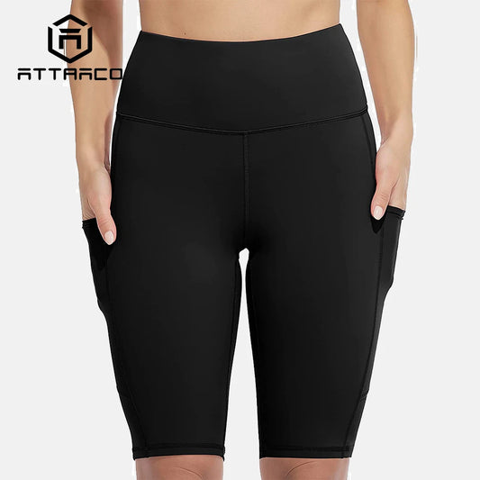 Women's High Waisted Biker Shorts with Pockets – Ideal for Yoga, Running & Everyday Wear