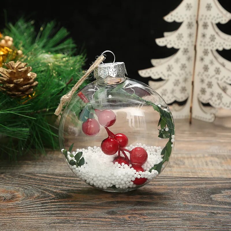 Christmas Tree Acrylic Plastic Ellipse Pendant Ball