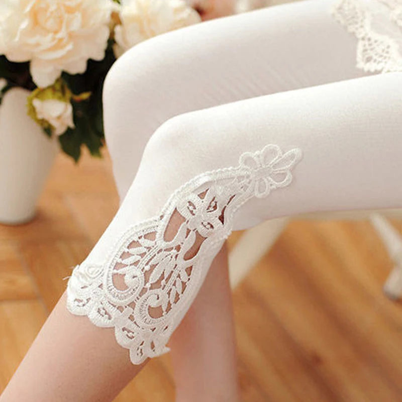TikTok Viral Leggings for Women – Lace Stretch High-Waisted Capris