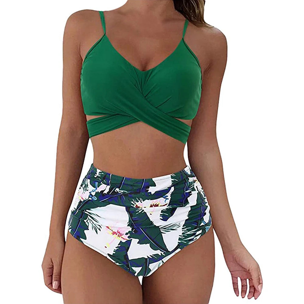 12 Colors Women’s Slim High Waisted Bikini Set