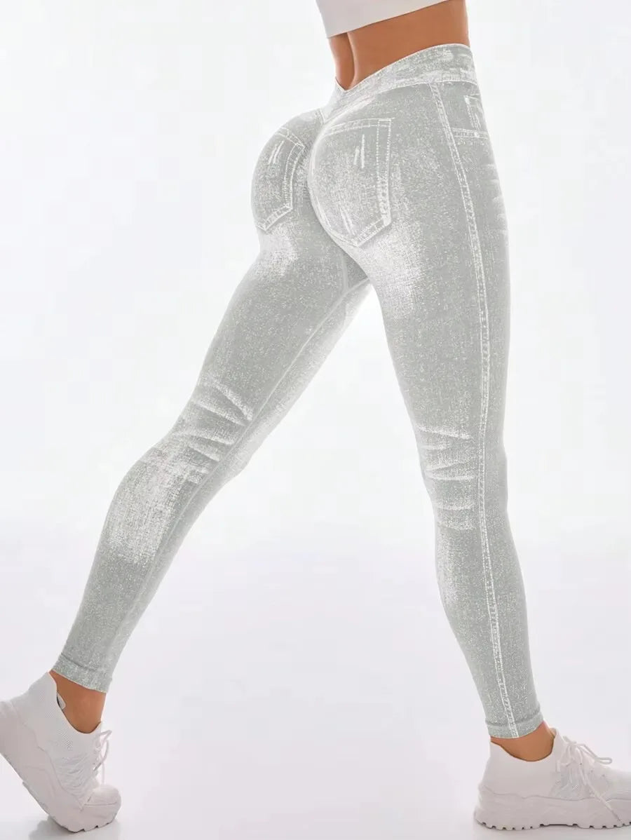 Women’s V Back Scrunch Butt Leggings – High Waist, Seamless, Tummy Control Workout Tights