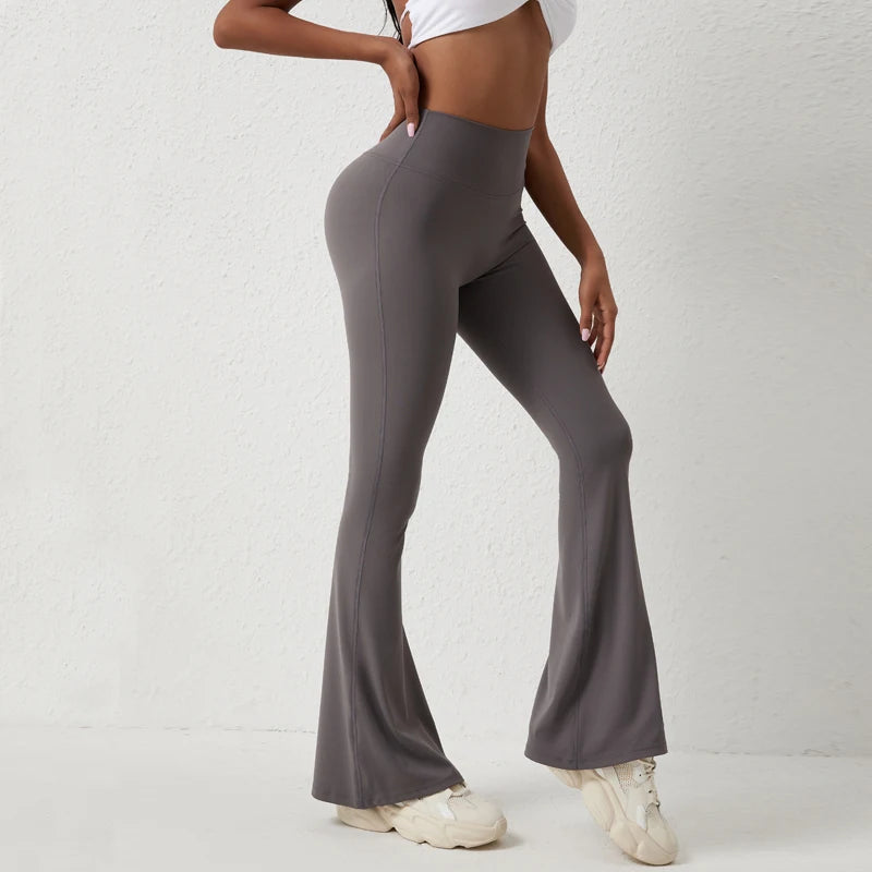 TikTok Viral Leggings – High Waist Bell-Bottom Yoga Pants for Women