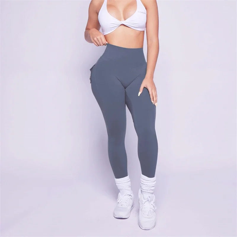 TikTok Viral Leggings – Women’s High Waist Booty-Lifting Tights with Pockets