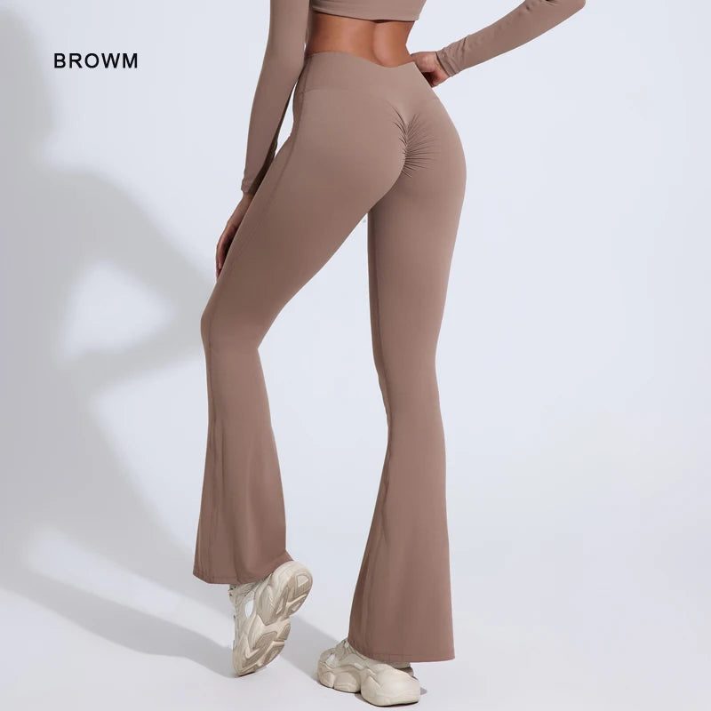 High Waist Butt Lifting Yoga Flared Pants – Tummy Control & Booty Enhancing Fit
