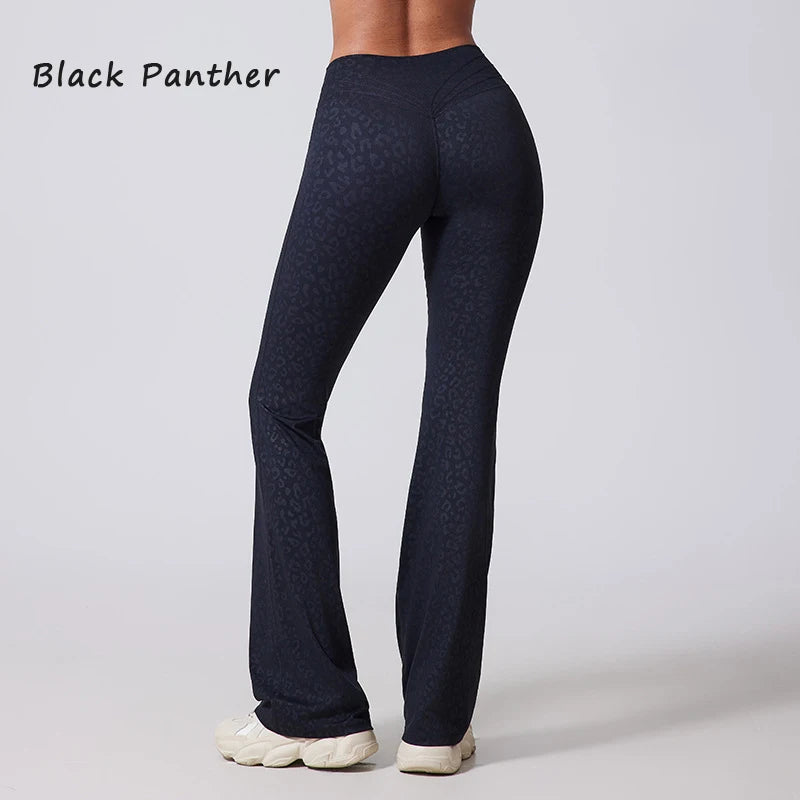 Women's Hip lifting flared pants high waisted yoga fitness pants sports micro flared yoga pants wide leg pants