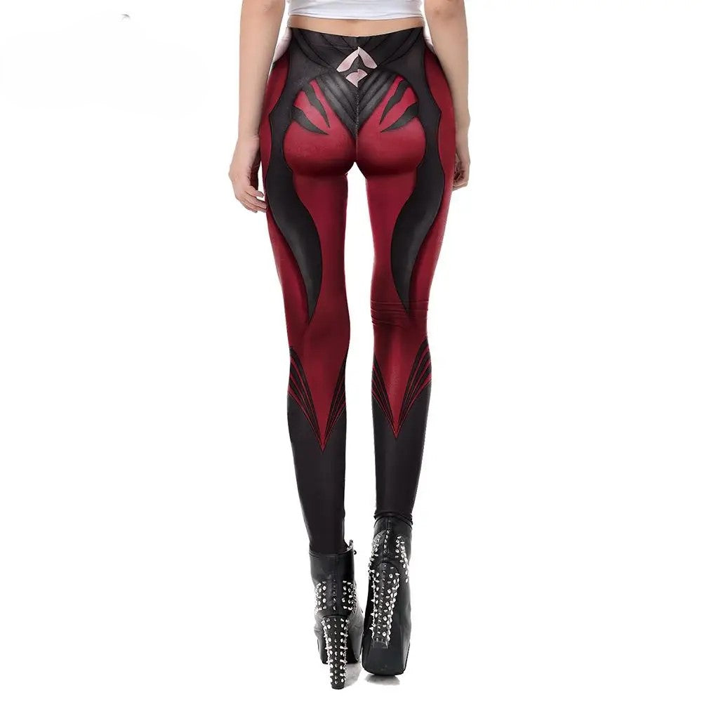 TikTok Viral Leggings – Gothic Style Anime Printed High-Waisted Leggings for Women
