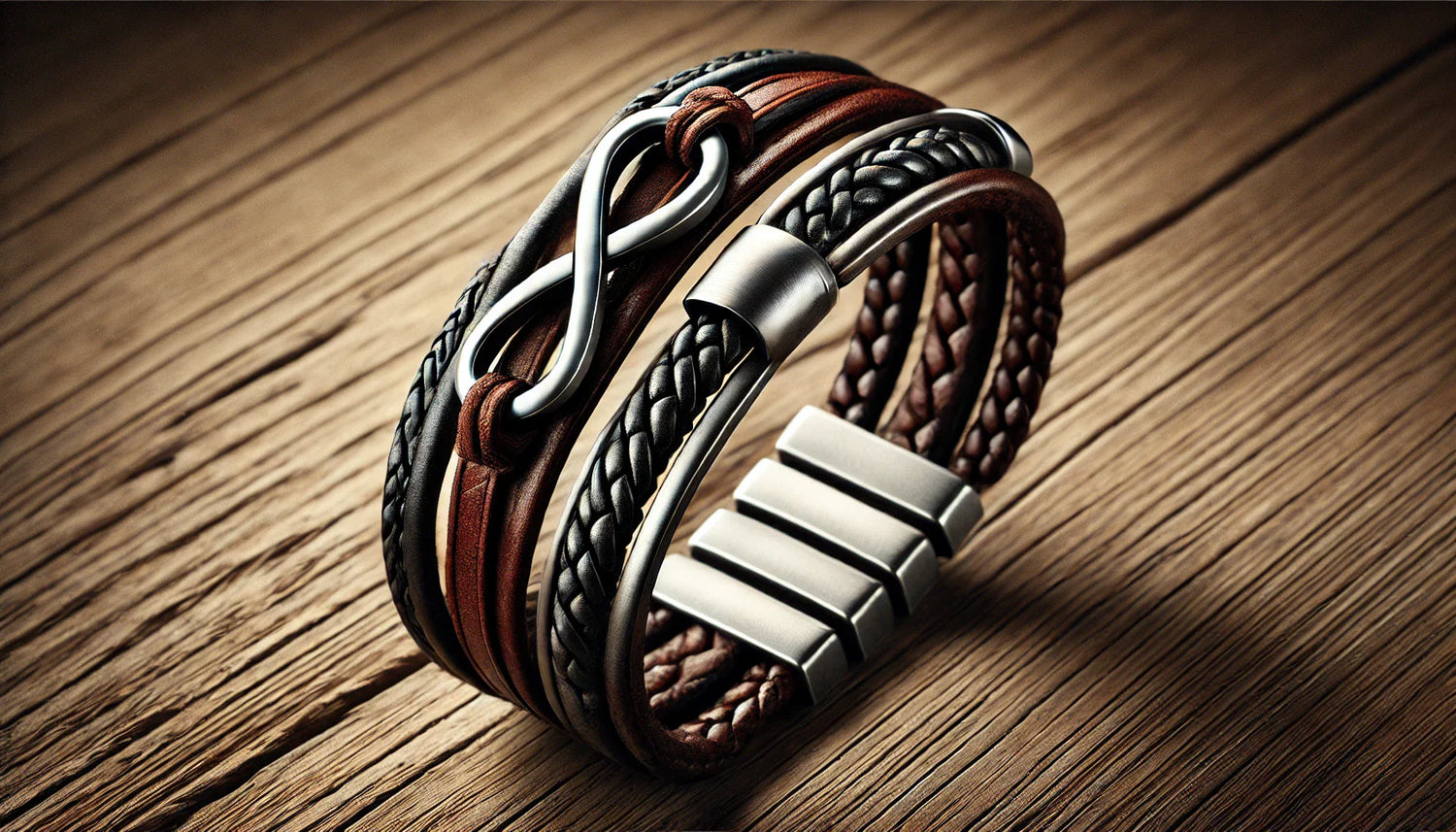 infinity leather bracelet for men, boss deals online 