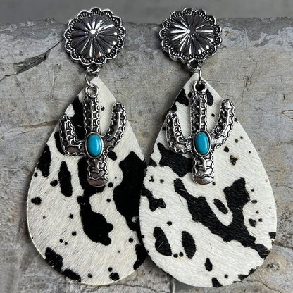 Turquoise Cactus Dangle Earrings – Embrace Southwestern Charm