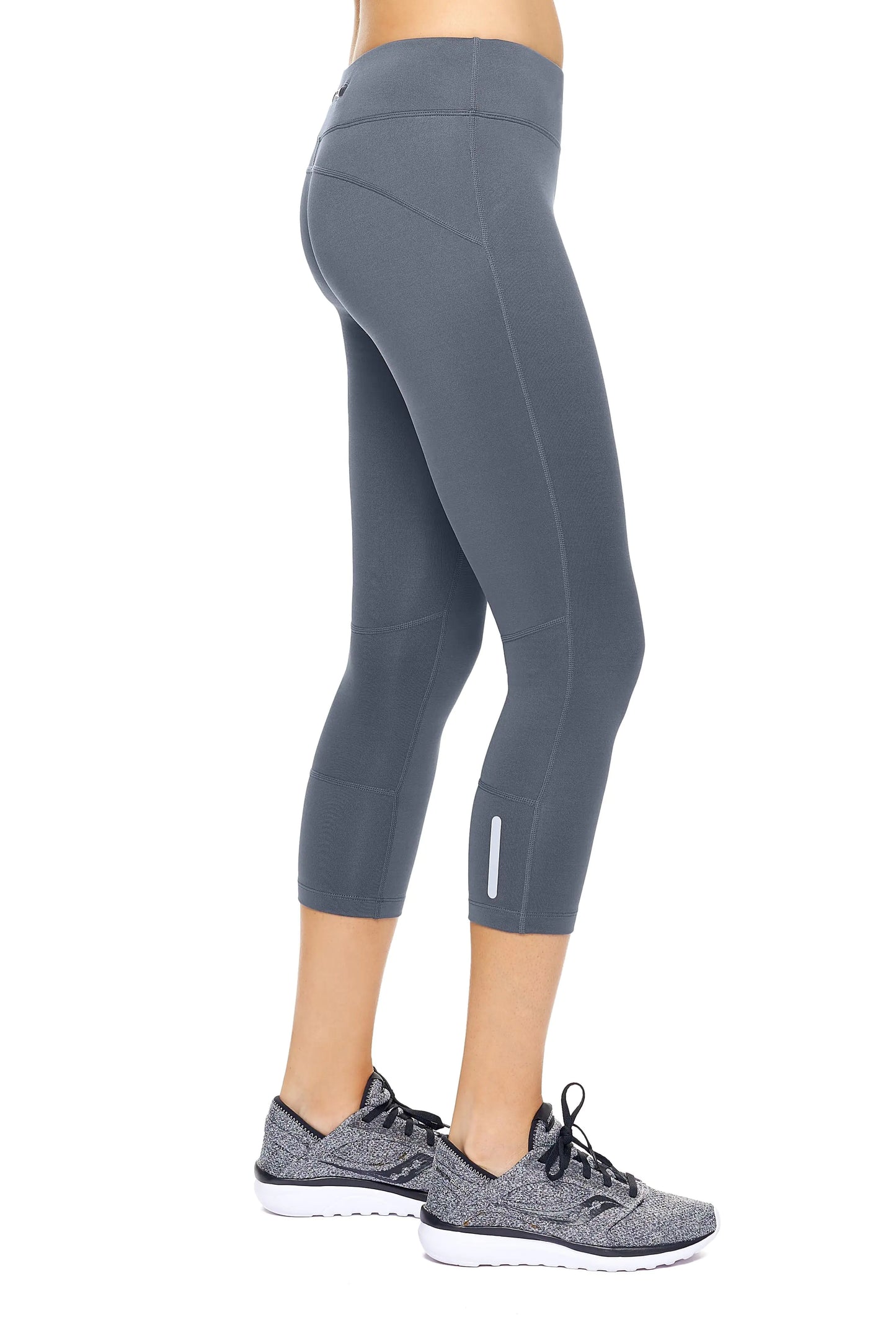 Women's Mid-Rise Zip Pocket Capri Leggings for Active Wear