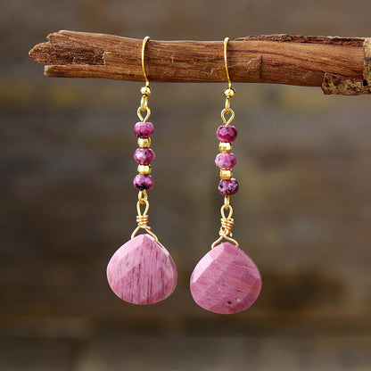 Natural Stone Bead Shape Earrings