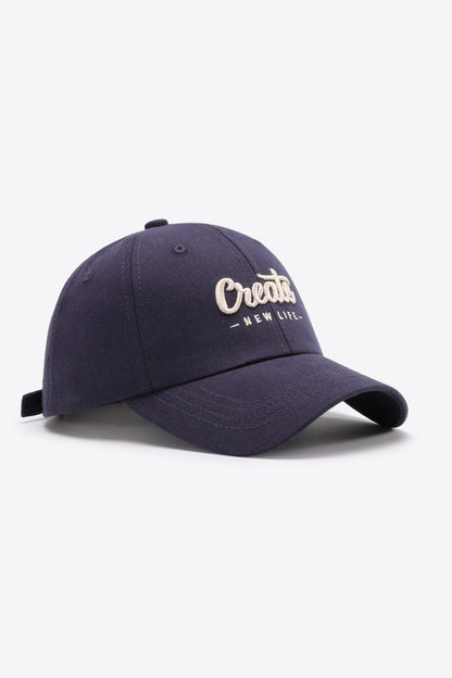 CREATE NEW LIFE Graphic Adjustable Cotton Baseball Cap