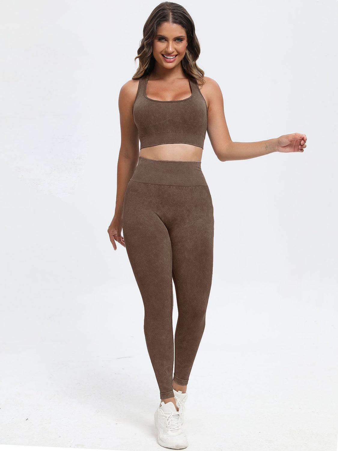 Women Scoop Neck Wide Strap Top and Pants Active Set