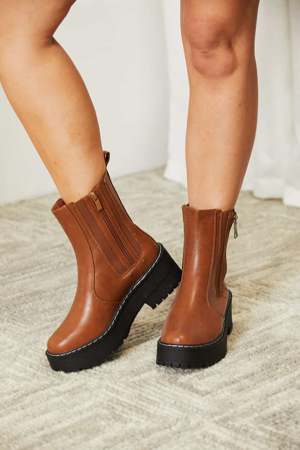 Forever Link Side Zip Platform Boots - BossDeals Online