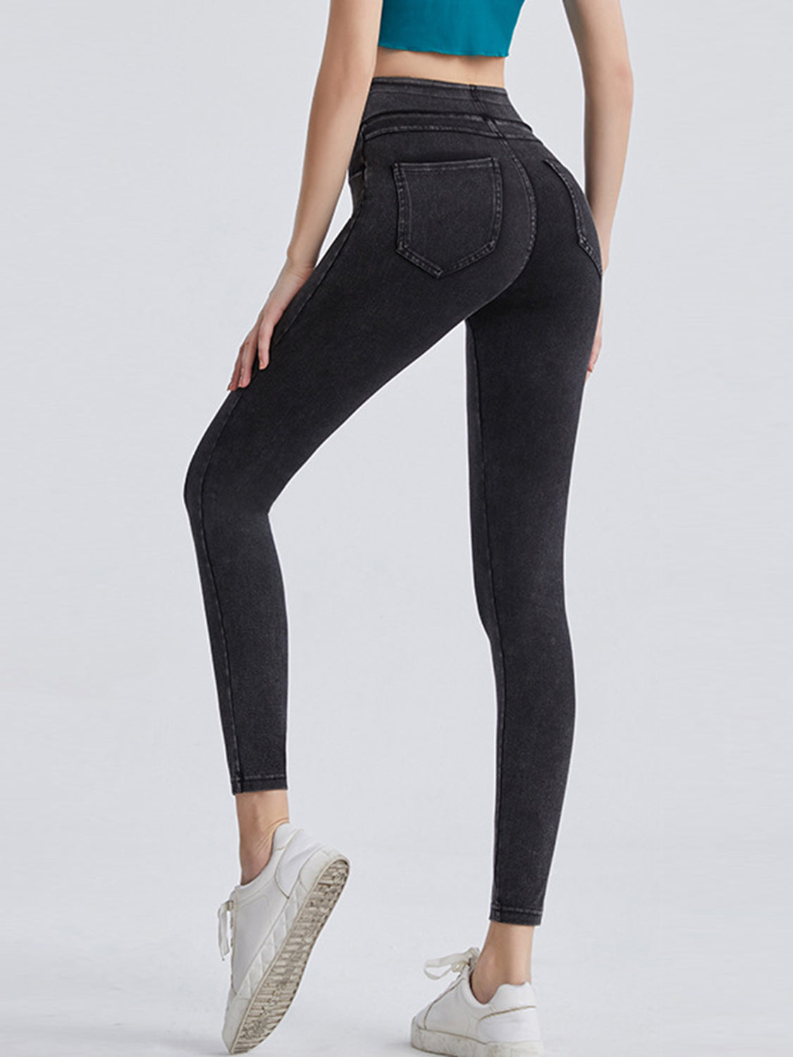 Highly Stretchy Wide Waistband Sports Leggings