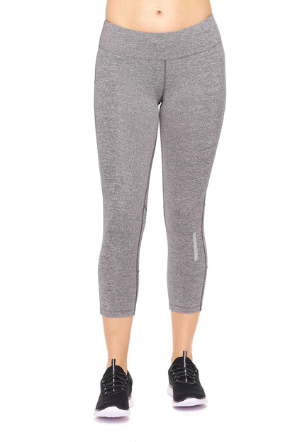 Women's Mid-Rise Zip Pocket Capri Leggings for Active Wear