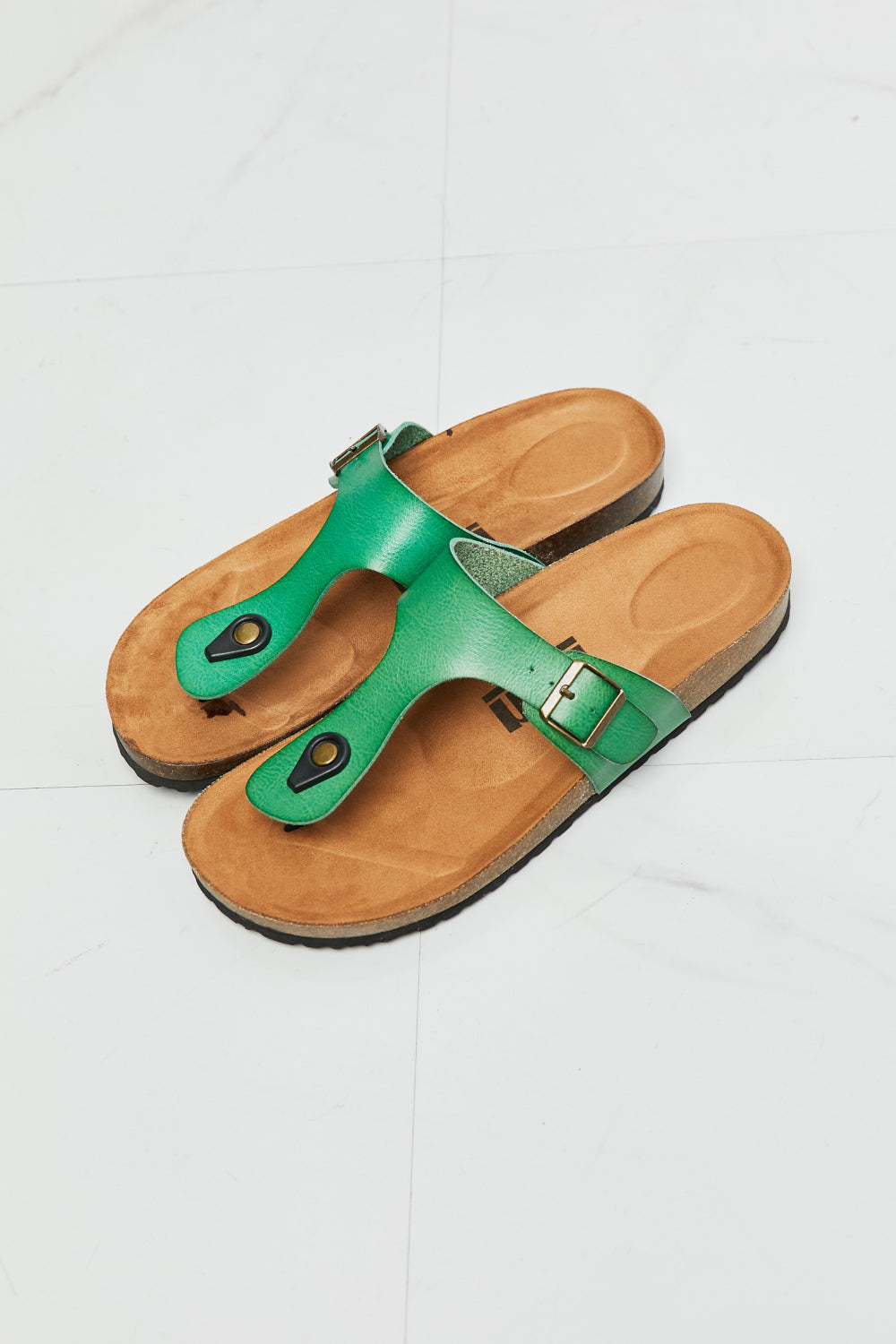 MMShoes Drift Away T-Strap Flip-Flop in Green - BossDeals Online