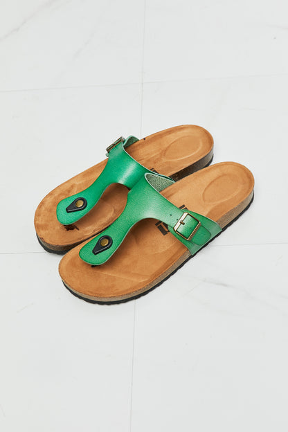 MMShoes Drift Away T-Strap Flip-Flop in Green - BossDeals Online