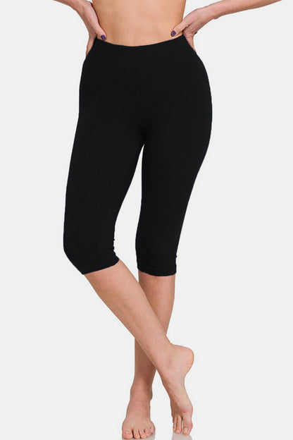 Zenana Full Size High Waist Capris Leggings - Comfortable & Stylish for Every Occasion