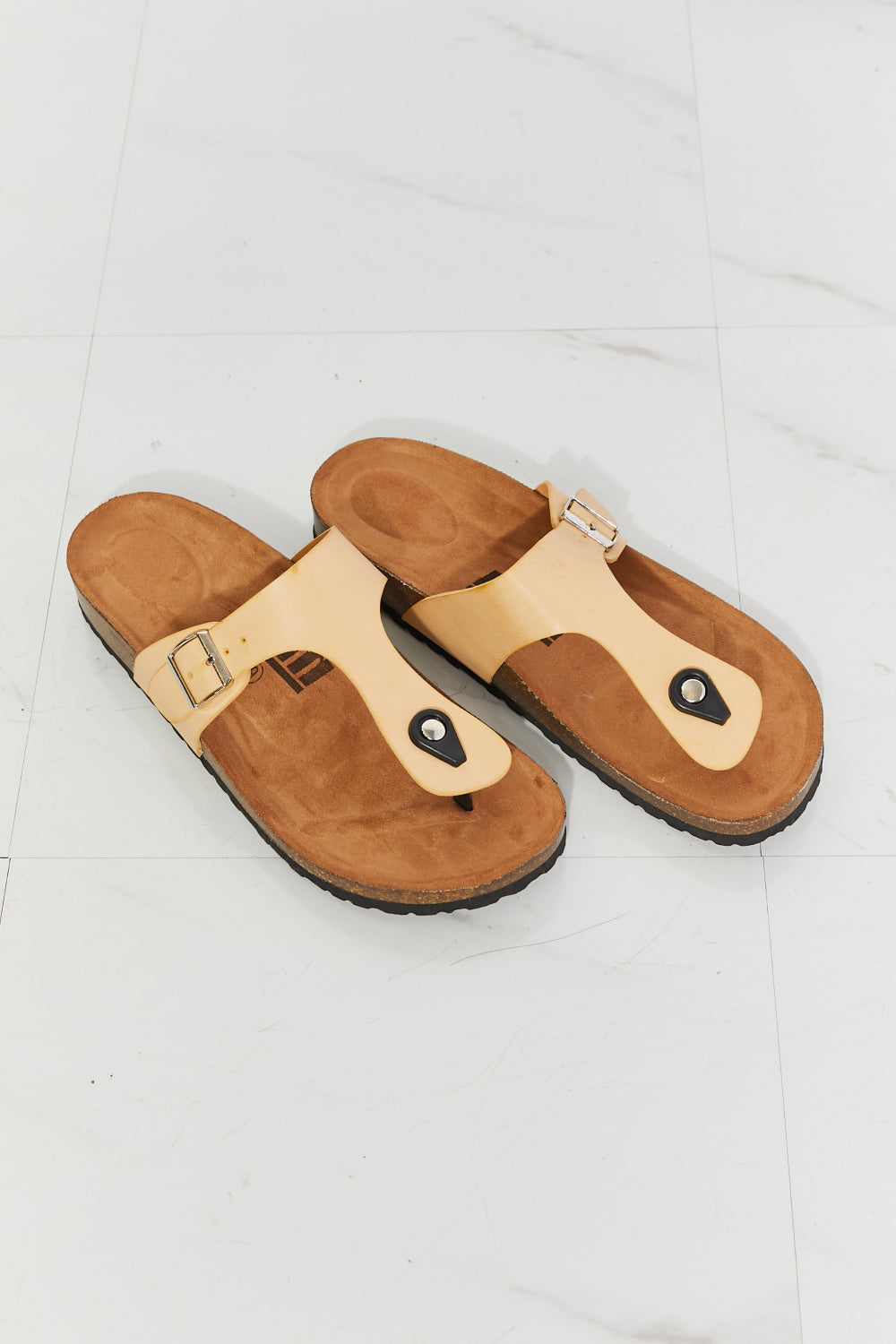 MMShoes Drift Away T-Strap Flip-Flop in Sand - BossDeals Online