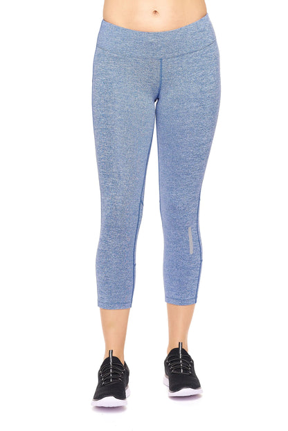 Women's Mid-Rise Zip Pocket Capri Leggings for Active Wear