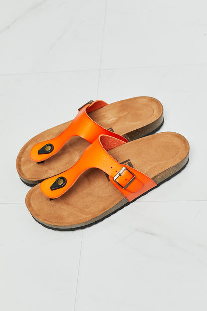 MMShoes Drift Away T-Strap Flip-Flop in Orange - BossDeals Online