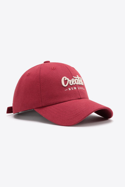 CREATE NEW LIFE Graphic Adjustable Cotton Baseball Cap