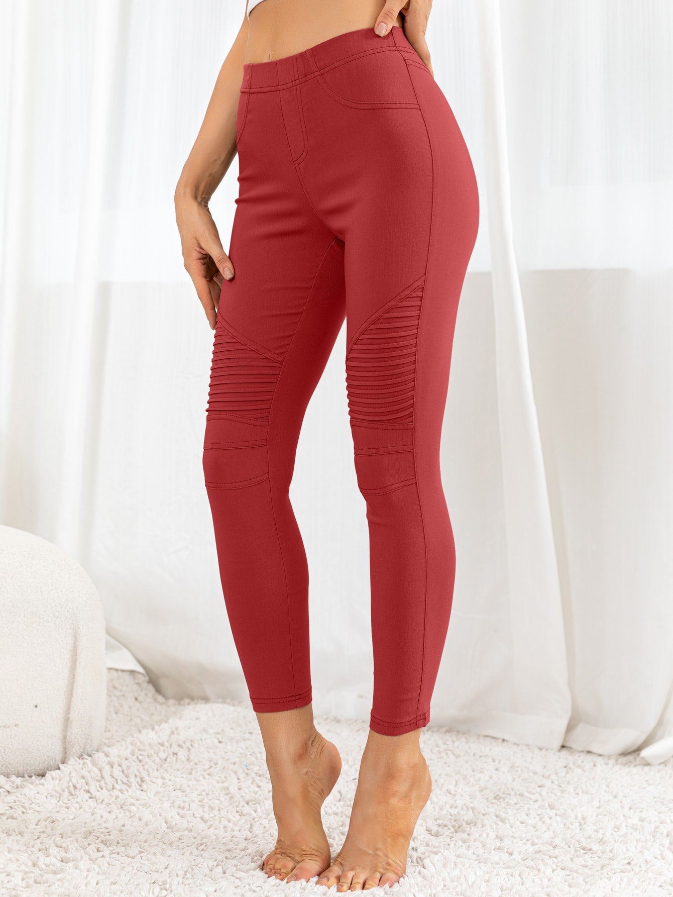 Ladies Ribbed Detail Leggings