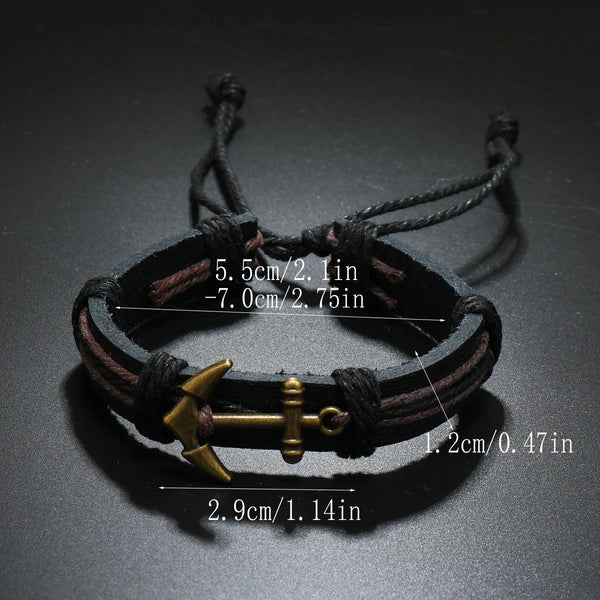  An anchor bracelet displayed with clear measurements, highlighting its design and dimensions for potential buyers.