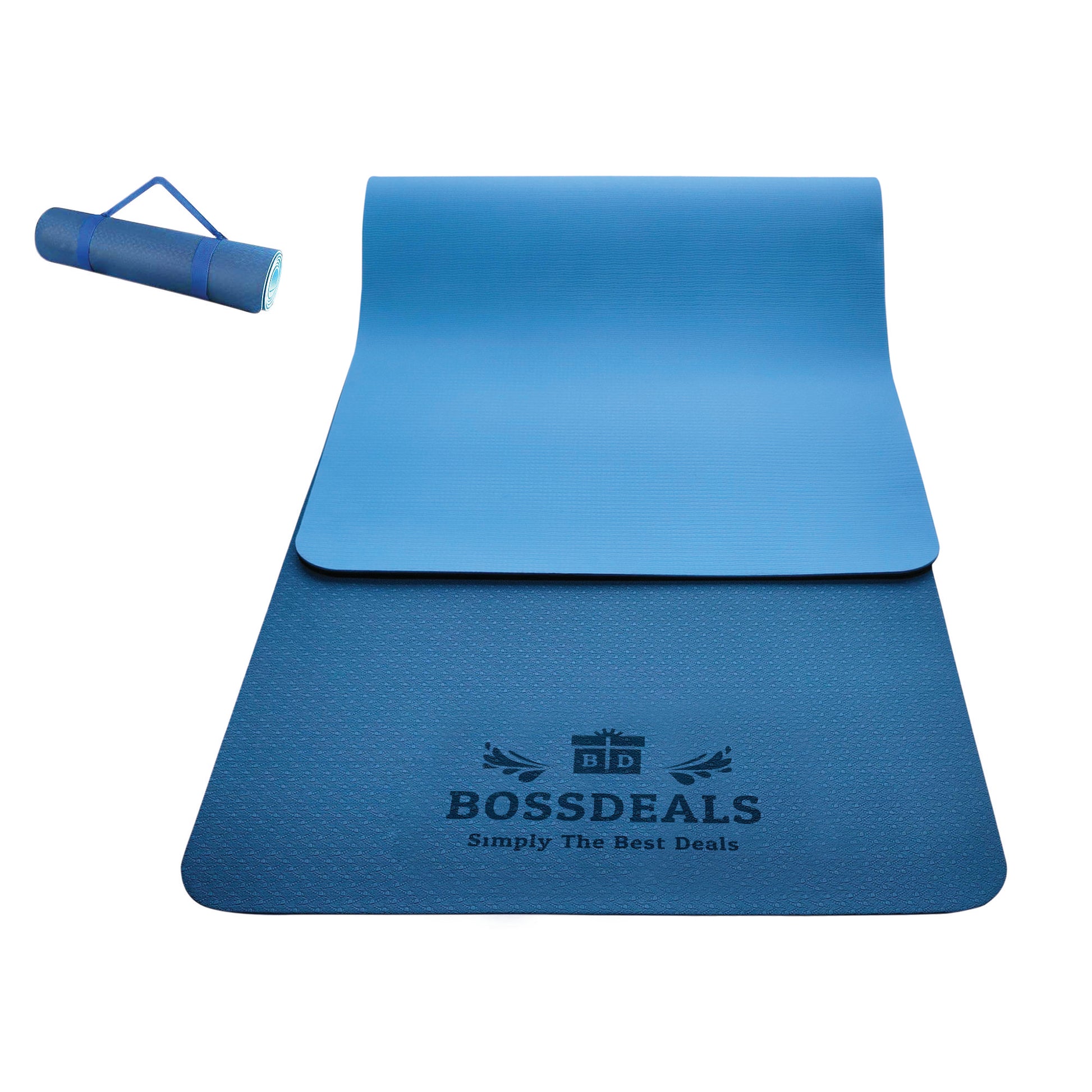 BOSSDEALS TPE Yoga Mat BLUE 